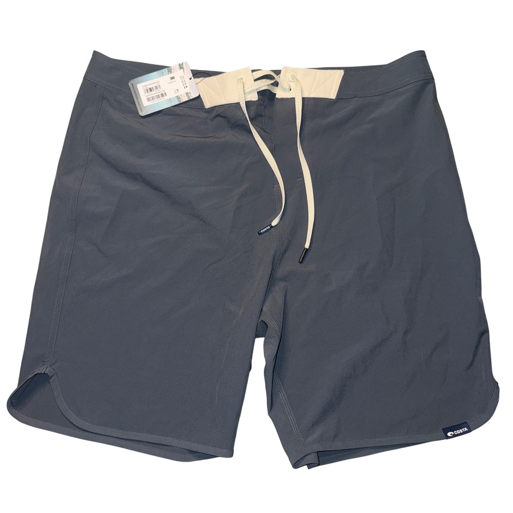 Costa Dawn Boardshort 36 Shark Grey Performance Stretch Swim Trunks FQA401105